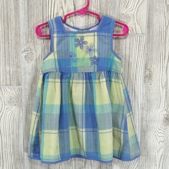 Carter’s 2T Blue & Yellow Plaid Summer Dress - Picture 1 of 6